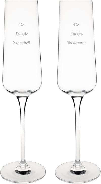 Gegraveerde Champagneglas 27cl De Leukste Skoanheit-De Leukste Skoanmem