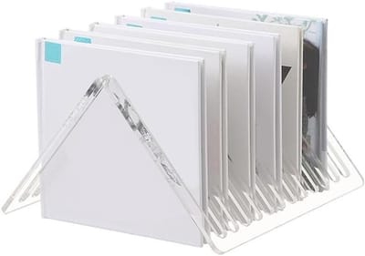Acryl Cd-rek - Platenstandaard Bureau-organizer - Cd's Bewaren - 12 Slots - 10x10x10 mm - Helder