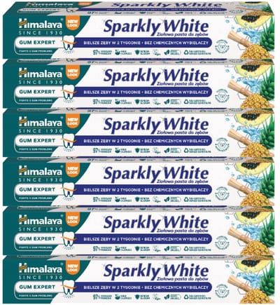 Himalaya Herbals Kruidentandpasta Sparkly White - 6 x 75 ml - Voordeelverpakking