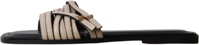 Platte instapsandalen
