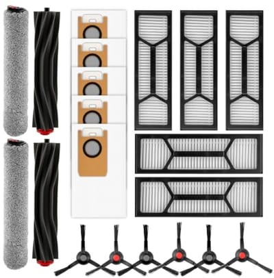 PromoHome 20-delige vervangingsset voor Eufy Omni S1 Pro robotstofzuiger - 2 rubberen rolborstels, 2 rolmops, 6 zijborstels, 5 stofzakken, 5 HEPA-filters