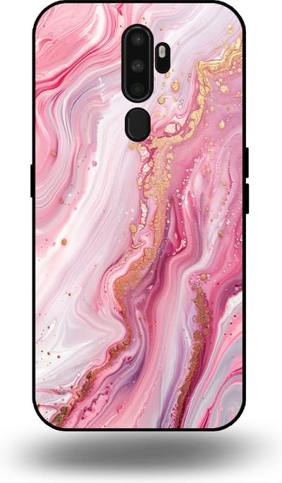 Smartphonica Telefoonhoesje geschikt voor OPPO A5 2020 met marmer opdruk - TPU backcover case marble design - Roze geschikt voor OPPO A5 (2020)