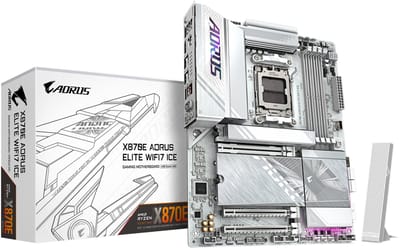 GIGABYTE X870E AORUS ELITE WIFI7 ICE Moederbord - AMD X870E - AMD AM5 - DDR5 RAM - ATX