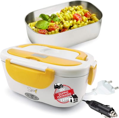 Voedselwarmer - Draagbare Lunchbox - Warme Maaltijden Onderweg - Digitale Temperatuur & Timer - 1.5L Container - Zilverkleurig