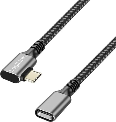LogiLink CUA0110 USB-kabel USB 3.2 Gen 2 (3.1 Gen 2) 0,5 m USB C Zwart, Grijs