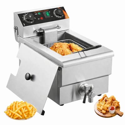 Novari - Elektrische friteuse - Frituurpan - Friteuse - Frietketel - Ruime inhoud van 9L olie - Roestvrijstalen constructie