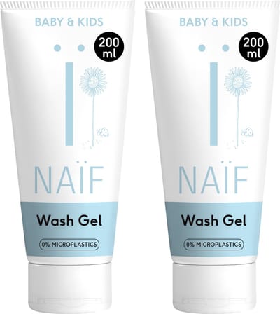Naïf - Reinigende Wasgel - Voordeelset - Baby & Kids - Met Natuurlijke Ingrediënten - Zeepvrij - 2x200ml