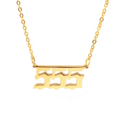 Bixorp Luck Geluksketting met Engelengetal 555 Goudkleurig - Afscheidscadeau - Ketting met Hanger