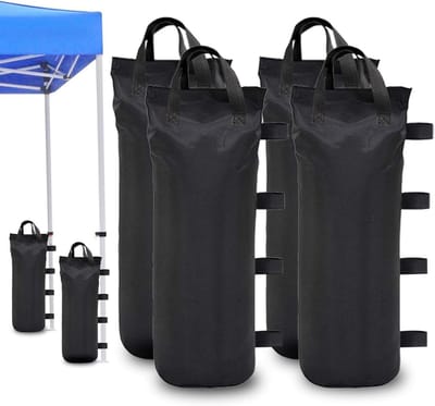Gewichtszakken voor Tent en Gazebo, Vulbare en Herbruikbare Zandzakken, Set van 4 voor Stabiliteit en Veiligheid