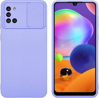Cadorabo Hoesje geschikt voor Samsung Galaxy A31 in Bonbon Paars - Beschermhoes van flexibel TPU-silicone Case Cover en met camerabescherming