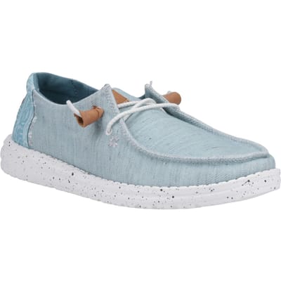 HEYDUDE Wendy Heathered Slub Tropical Dames Blauwe Instappers