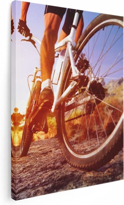Artaza Canvas Schilderij Fiets - 30x40 cm - Klein - Wanddecoratie Zon - Muurdecoratie Sport - Kamer Accessoires