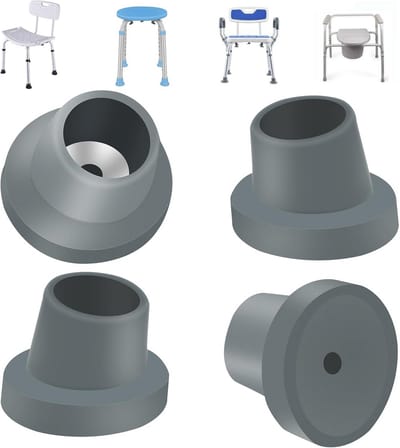 Vervangende poten voor badstoelen - 4 stuks rubberen voetjes voor douchestoel en douchekrukken - 1-1/8 inch