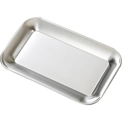 Serveerschaal Vierkant Roestvrijstalen Schaal Dienblad Barbecuebord Zilverkleur voor Thuis L S white