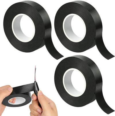 3 stuks waterdichte afdichtingstape, 4,5 m, uv-bestendig, vulkaniseerbare isolatietape voor reparatie, afdichting en grip, voor loodgieters, elektriciens, doe-het-zelvers, zwart