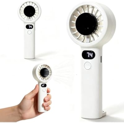 Mini draagbare handventilator, oplaadbare handventilator, geschikt voor zowel bureau als hand, 3 windsnelheden, persoonlijke ventilator, een geweldig cadeau voor familie en vrienden, geschikt voor thuis, kantoor, slaapkamer en op reis - Wit
