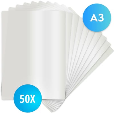 Lamineerhoezen A3 - 50 Stuks - Lamineerfolie A3 - Plastificeer Folie A3 - Lamineren - Lamineerapparaat A3 - Kantoor - Fichero