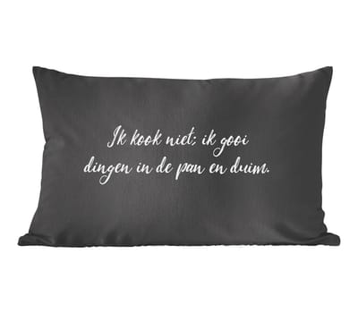Sierkussens - Kussentjes Woonkamer - 60x40 cm - Ik kook niet - Spreuken - Koken - Humor - Quotes