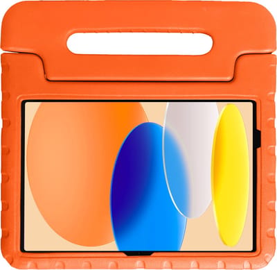 Hoesje - Geschikt voor Apple iPad A16/A18 (2025/2026) - 11 inch (11e & 12e generatie) - Kinderhoes Shockproof Bumper - Kidsproof Case - Tablet Hoes - Kinder Hoes Cover - Oranje