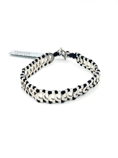 Spadarella Gioielli - SPBR422 - Armband - 925 Zilver - 10 Mm - Zwart - 18 Cm - Made in Italy - Dames - Heren - Unisex