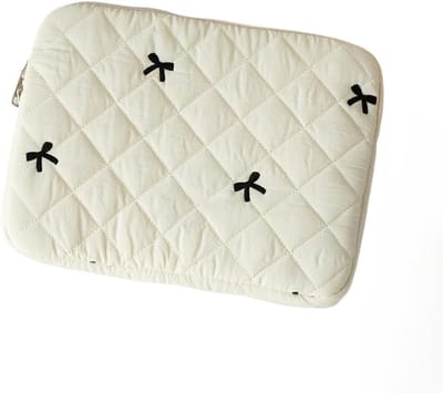 Schattig strikpatroon, laptoptas, laptophoes, tablethoes (15-15,6 inch, wit)