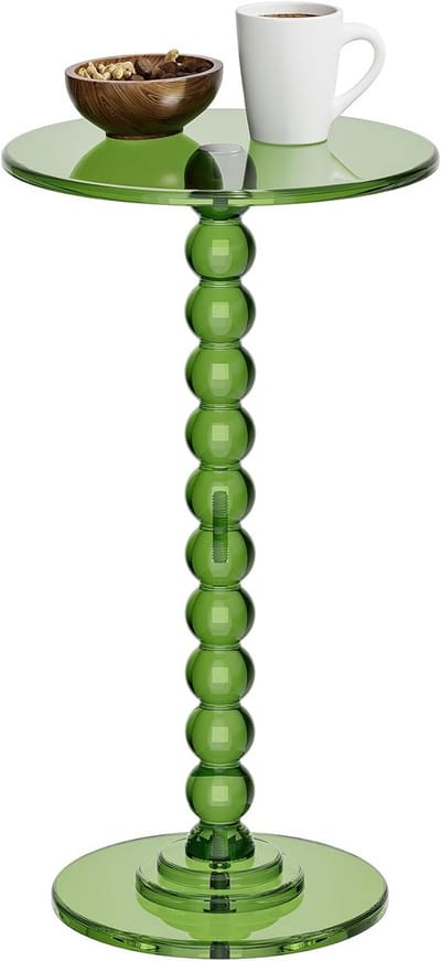 Bijzettafel Acryl - Ronde Tafel - Decoratief Gebruik - Modern Ontwerp - 15.5 Inch Diameter - Groen
