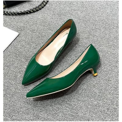 Dames Lage Kleine Hoge Hakken Schoenen Korte Gelakt Leer Pumps Grote Maat 41/42/43 Dames Werk Kantoor Schoenen Bruids Chaussures Femme 34 gray