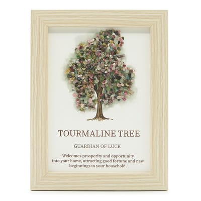 Edelsteenafbeelding - Levensboom - Toruraline (20x14,7x1cm)