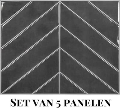 Wallways Wandpanelen - Plaktegels - Set van 5 Tegels - Tegelsticker - Zelfklevende Tegels - 29 x 23cm - Waterdicht - Krasbestendig - Hittebestendig - 3M Kleeflaag - 2MM dik - Warsaw Visgraat
