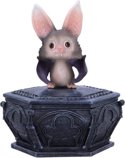 Nemesis Now - Batty Box - Gothic Vleermuis Prullendoosje - Vleermuis opbergdoosje - (hxbxd) ca. 15.2cm x 12.7cm x 11.2cm
