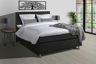 Anno 1588 - Boxspringset Jubilee - Pocketvering - Zwart - 140x200 cm - Inclusief Dekbed en Kussens