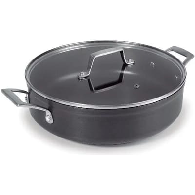 Ronde koekenpan met geanodiseerd aluminium deksel Lacor 24x7 cm