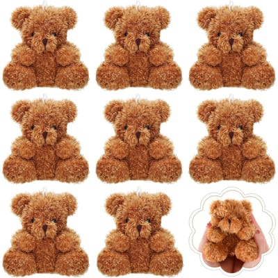 10-30 Stuks Mini Pluche Beren Kleine Beer Knuffeldier Speelgoed Kleine Pluizige Beer Zachte Beer Knuffelpop voor Verjaardagscadeaus Feestbedankjes 10 PCS bruin