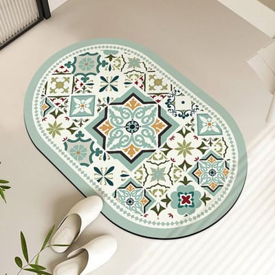 Toilet U-vormige Mat Wastafel Antislip Mat Diatomeeënaarde Absorberende Mat Franse Antieke Voetmat Badkamer Tapijt 40*60CM