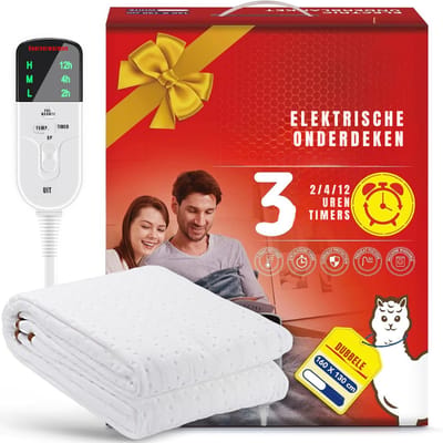 MIRA® Elektrische onderdeken - Onderdeken - Elektrische onderdeken 1 persoons - Wit - ‎150cm x 80cm x 2cm