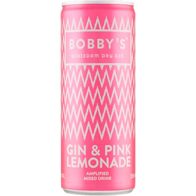 Bobby's Gin & Roze Citroenlimonade Cocktail - Kant-en-klare drankmix in een handig blikje van 250 ml