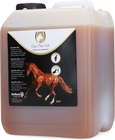 Excellent Equi Flex HA Liquid - 2,5 Liter - Ondersteund de smering van soepele gewrichten en voor stevige pezen, botten en banden - Geschikt voor paarden