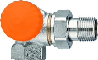 Heimeier Eclipse thermostatisch radiatorventiel instelbaar dubbel haaks links 3/8