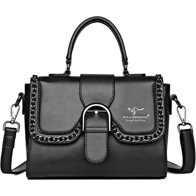 Eenvoudige tas voor dames enkele schouder schuine handtas retro mode ketting decoratieve damestas gray