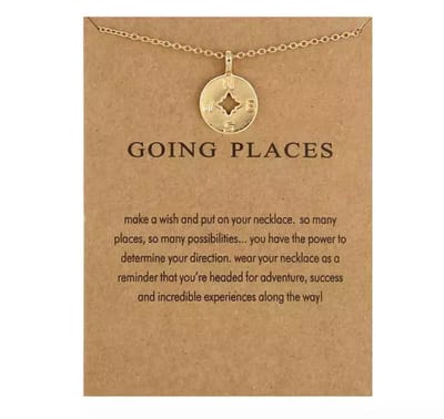 Akyol - Going places ketting - ketting als cadeau -kado -ketting met hanger hangertje - kompas - kompas ketting -ketting kompas - backpackers - Kompas – Reizen -ketting reizen cadeau voor backpackers