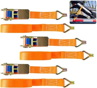 Spanbanden - Verstelbaar - Belastbaar tot 1200 kg - Oranje - Inclusief haken - Ideaal voor veilig transport - 6 meter lang