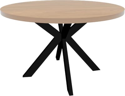 Eettafel rond melamine 130cm Sanne lichtbruin ronde tafel