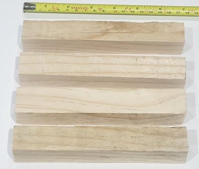 Houten Rechthoekige Steunen - Houtverbinding Staven - Meubelbouw - Massief Hardhout - 16cm Lengte - Natuurlijk Hout
