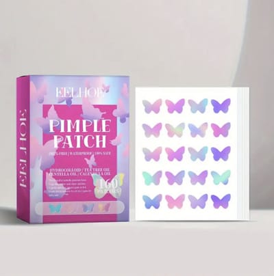 Acne Patches voor Dag en Nacht - Puisten Verwijderaar - Huidreiniger - 160 Stuks - Pukkel Pleister Vlinder vormig - Pimple Patch die Onzuiverheden Absorbeert - Acneverzorging