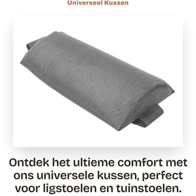 Dailygoods- Kussen Universeel - Hoofdkussen - Ligstoel - Tuinstoel - Nekkussen - Instelbare Hoogte - Draagbaar Formaat