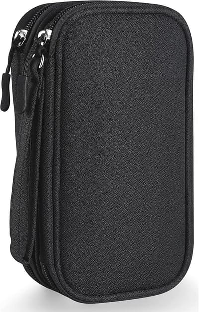 Kabelorganizer voor elektronica-tas - waterdichte, multifunctionele en draagbare tas voor USB-oplaadkabels, adapters en geheugenkaarten (zwart)