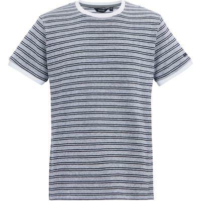 Regatta Heren Benlin Gestreept T-Shirt (Wit, Marine)
