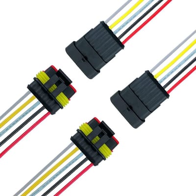 Dailygoods - 5 Pin Waterdichte Auto Elektrische Connectoren - Verzegeld - Zwart - Voorbedraad - Geschikt voor Auto Vrachtwagen Boot