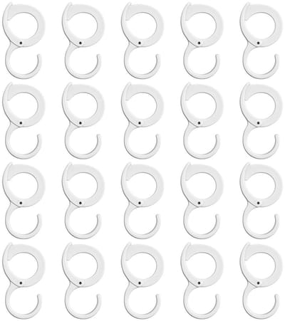 Dailygoods- S-haken set van 20 - zelfklevend - ophanghaken - kledinghaken - keukenhaken - veilig ontwerp - duurzaam materiaal - Haakjes