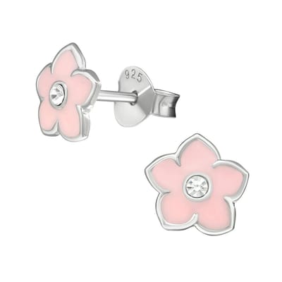 Amanto Kids Oorbellen Fynn - 925 Zilver E-Coating - Bloem - Ø7mm